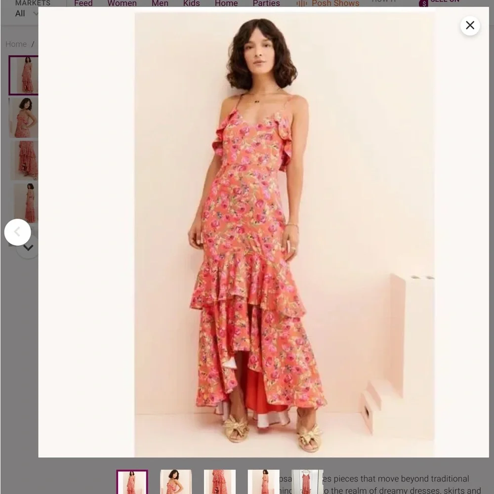 Anthropologie Keepsake Tiered Maxi Dress Size medium Avant Garde boho glam - Picture 1 of 6